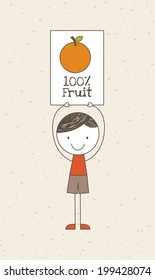 Fruits design over beige background, vector illustration