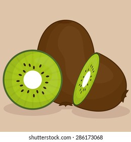 Fruits design over beige background, vector illustration.