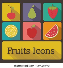 fruits design  over black  background vector illustration