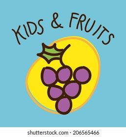 fruits design  over blue  background vector illustration