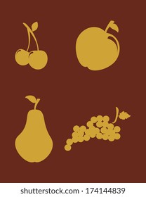 fruits design  over  brown background vector illustration