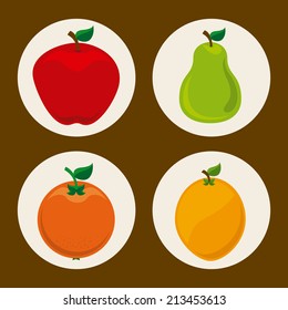 fruits design  over brown  background vector illustration