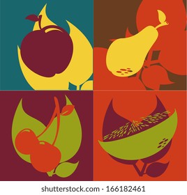 fruits design over colors background vector illustration 