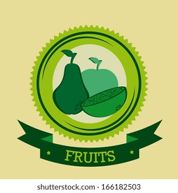 fruits design over cream background vector illustration 