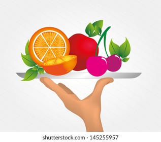 fruits design over gray background vector illustration