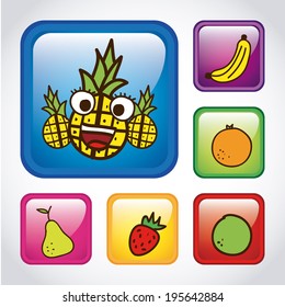 Fruits design over gray background, vector illustration