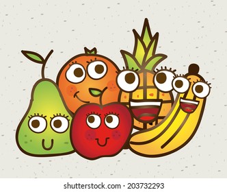 fruits design over gray background vector illustration