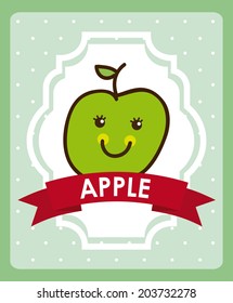 fruits design over green background vector illustration