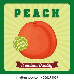 Fruits design over green background, vector illustration.