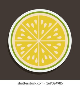 fruits design  over orange background vector illustration