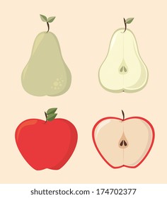 fruits design  over  pink background vector illustration