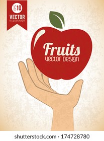 fruits design  over  pink background vector illustration