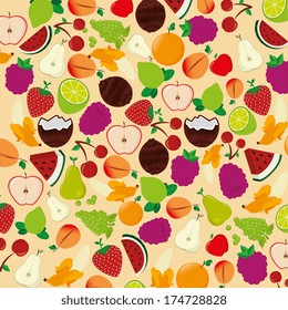 fruits design  over pink  background vector illustration