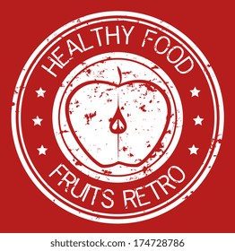 fruits design  over  red background vector illustration