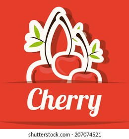 Fruits design over red background, vector illustration