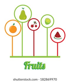 Fruits design over white background, vector illustration