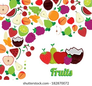 Fruits design over white background, vector illustration
