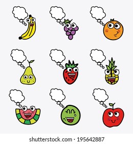 Fruits design over white background, vector illustration
