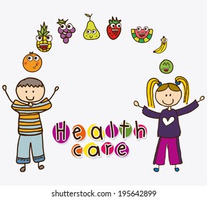 Fruits design over white background, vector illustration