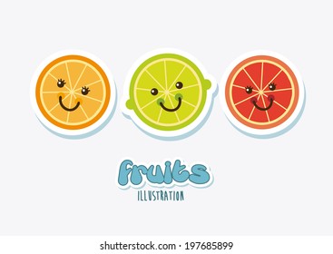 Fruits design over white background, vector illustration