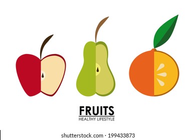 Fruits design over white background, vector illustration