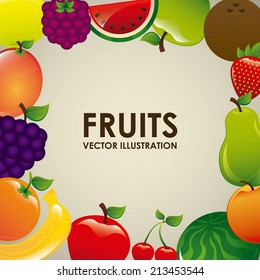 fruits design  over white  background vector illustration