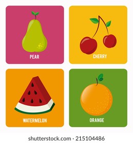 Fruits design over white background, vector illustration