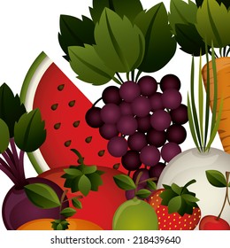 Fruits design over white background, vector illustration