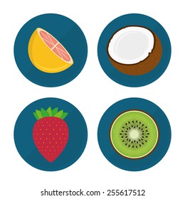 Fruits design over white background, vector illustration.