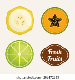 Fruits design over white background, vector illustration.