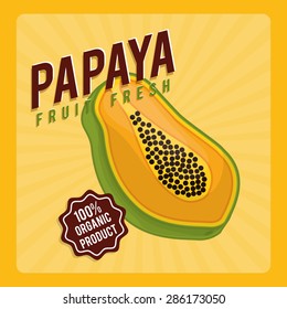 Fruits design over yellow background, vector illustration.
