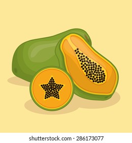 Fruits design over yellow background, vector illustration.