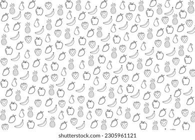 Fruits doodle vector for backgrounds