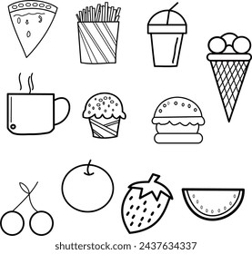 fruits drawing, ice cream drawing, junk food, junk food and healthy ,