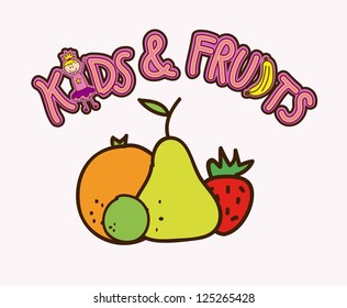 fruits drawing over white background. vector illustration