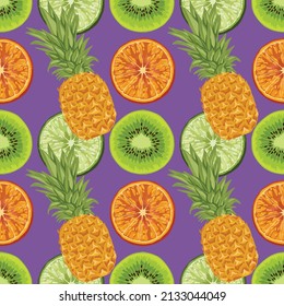 fruits drawing seamless background pattern