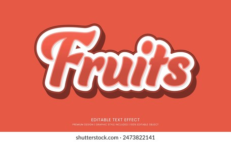 fruits editable 3d text effect template bold typography and abstract style drinks logo and brand	