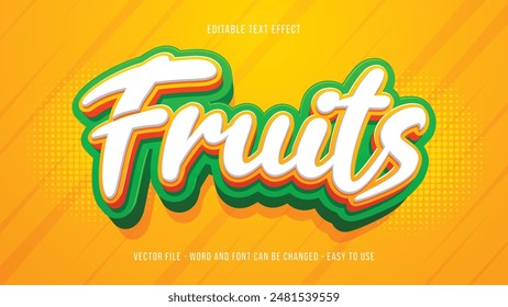 Fruits editable text effect, editable text 3d style