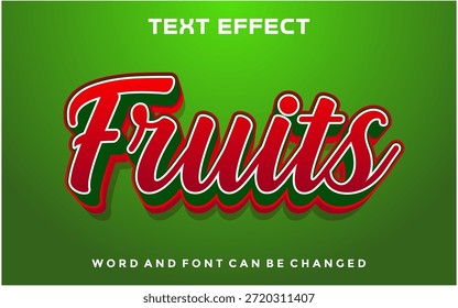 Efecto de texto editable de frutas	 Plantilla de diseño