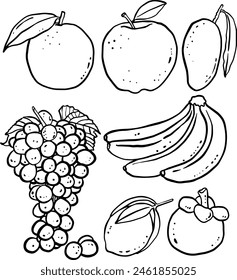 diseño de contorno de elemento de frutas para Plantillas.