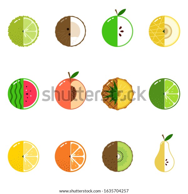 Fruits Equally Oriented Seamless Vector Pattern Stock Vector (Royalty ...