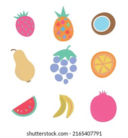 fruits exotic tropical set vector.