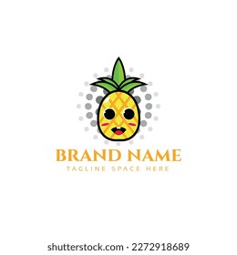 Diseño de ilustraciones vectoriales del logotipo facial de frutas