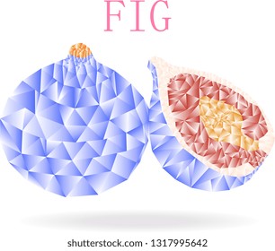 Fruits figs are made in a polygonal style in gradient fills.