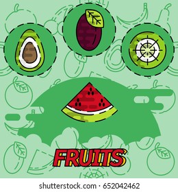Fruits flat concept icons