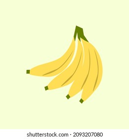 Diseño plano de frutas. Frutos del plátano. Vector de plátanos.