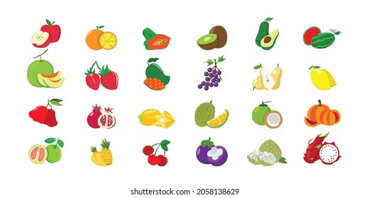 fruits flat style illustration vector design