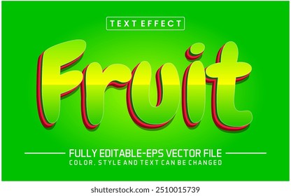 Fuente de frutas Efecto de texto editable