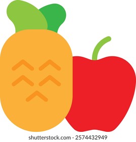 Fruits Food Healthy Icon Vector Flat Illustration
