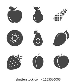 Fruits food silhouette icon